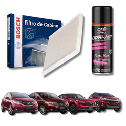 Filtro De Cabine Ar Condicionado Bosch Honda City New Fit Hrv WRV Com Spray Higienizador |0986BF0554