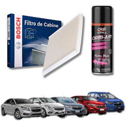 Filtro De Cabine Ar Condicionado Bosch Cobalt Cruze Onix Spin + Spray Higienizador
