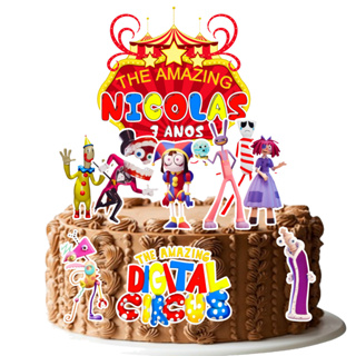 Topo de Bolo Digital Circus theamazing digital circus (LEIA A DESCRIÇÃO) em Oferta na Shopee