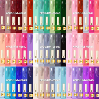 kit 6 esmaltes em gel 15ml [ seca em cabine LED/UV; ZEM ] - H&N BAZAR -
