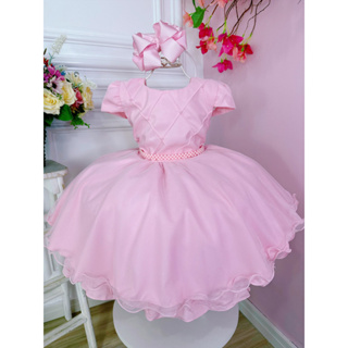 Vestido Infantil Rosa Daminha Da Festa Menina Casamento Princesa aniversario 1 Ao 4 Anos em Oferta na Shopee
