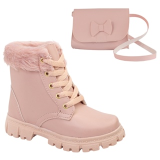 Kit Bota Feminina Infantil E Bolsa Infantil Menina Blogueira em Oferta na Shopee