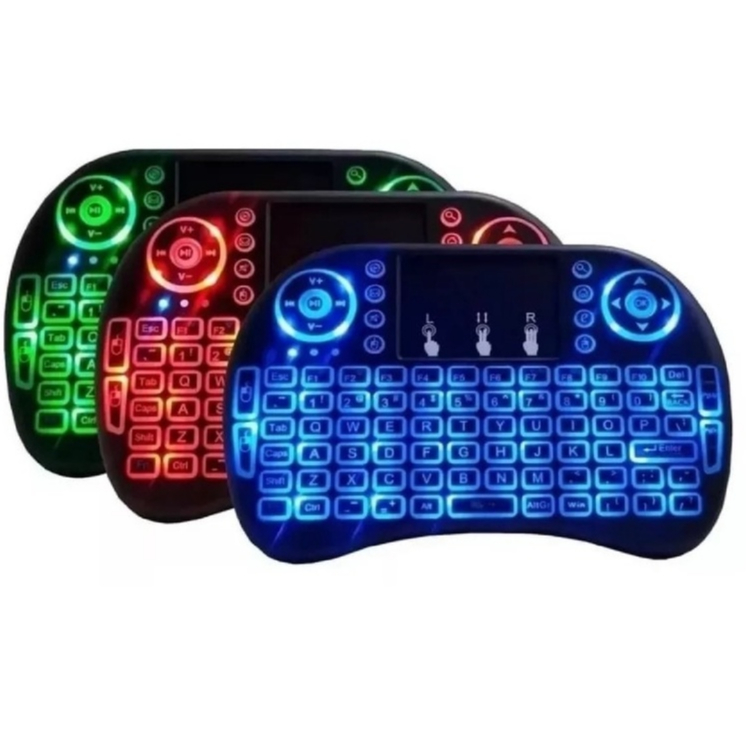 Mini Teclado Controle Sem Fio Para Smart Tv Tv Box Pc Iluminado Otimo