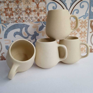 Jogo 6 Xicara Caneca Bojuda 260ml Organica Porcelana Chá Café em Oferta na Shopee