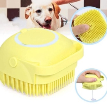 KIT 03UN Atacado Esponja De Silicone Para Banho De Pet Com Massageador E Dispenser Shampoo Cachorro Gato