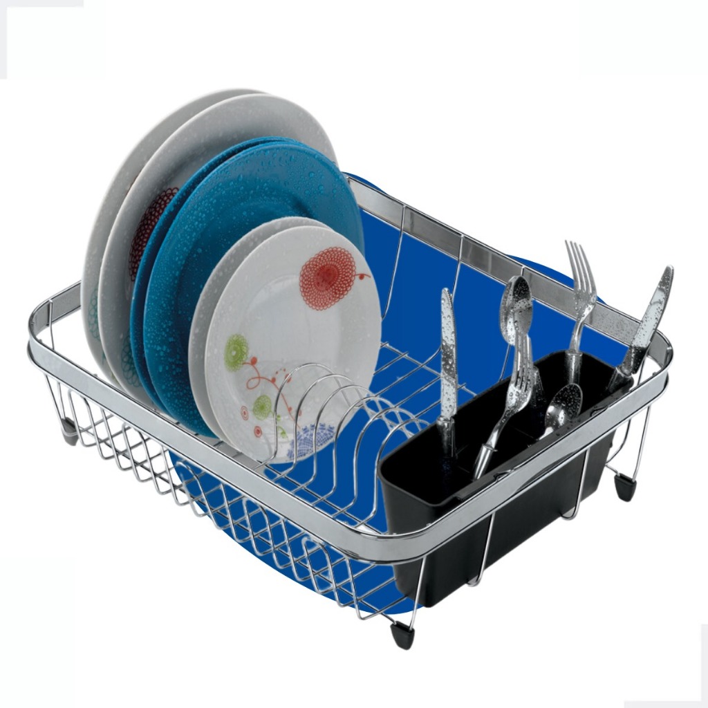 Escorredor de Louça Aço Inox Prato Copos Talheres Utensilios Porta Talher Pia Cozinha Cromado Arthi em Oferta na Shopee
