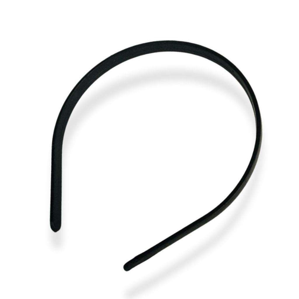 01 Tiara Arco Plástica Simples Preta Lisa 10mm/1cm Costumizar/forrar