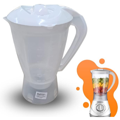 COPO COMPATÍVEL COM A MARCA MONDIAL VITAMIX TAMPA BRANCA TRANSLUCIDO - MM067