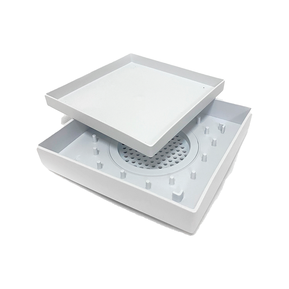 Ralo Oculto Invisível Inteligente Seca Piso/ Porcelanato 15x15 Com Encaixe Universal Branco - Demima