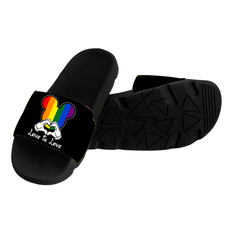 Chinelo slide masculino e feminino lgbt arco iris sandalia super leve verão