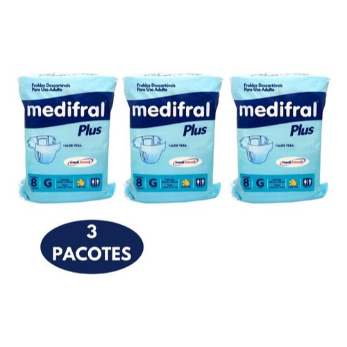 Kit C/ 24 Fraldas Geriátricas Medifral Plus em Oferta na Shopee