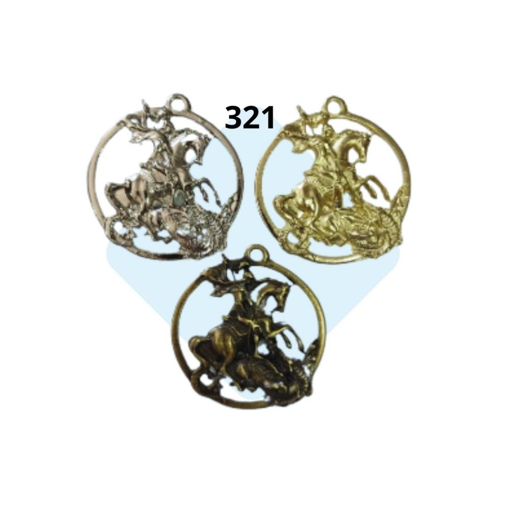 Pingente Medalhão de São Jorge ~ REF321 - 3 unidades