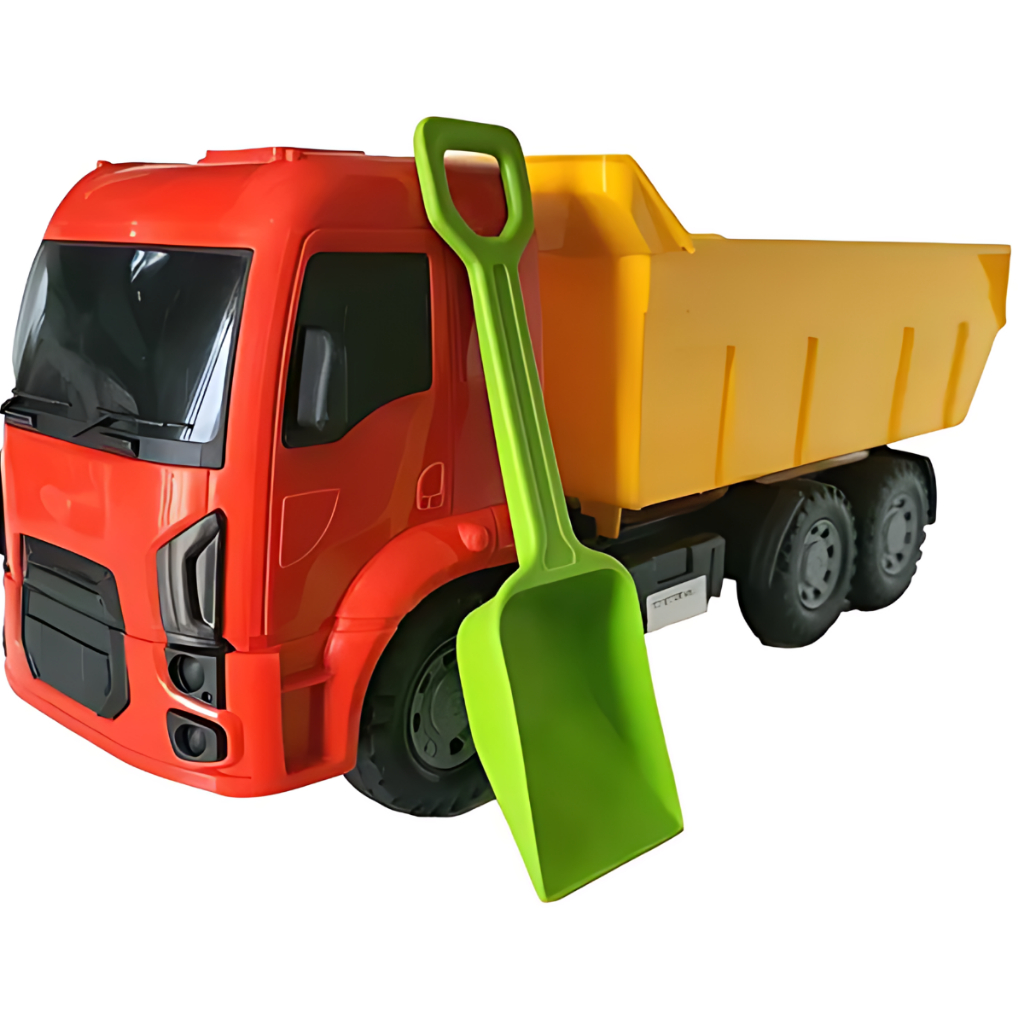 Caminhão Basculante Grande 37cm Pá Brinquedo Areia Praia Castelinho Meninos Carrinhos Crianças