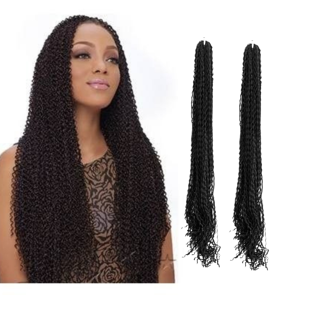 Cabelo Sintético Kanecalon Miojinho Micro Zizi 2 Pacotes 80g cada - 60cm frizado micro braids