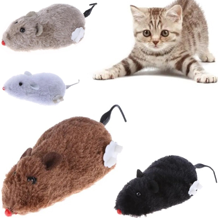 Brinquedo Interativo Gatos Crianças Rato Ratinho Grande Pelúcia Movido Corda Automático Treinamento