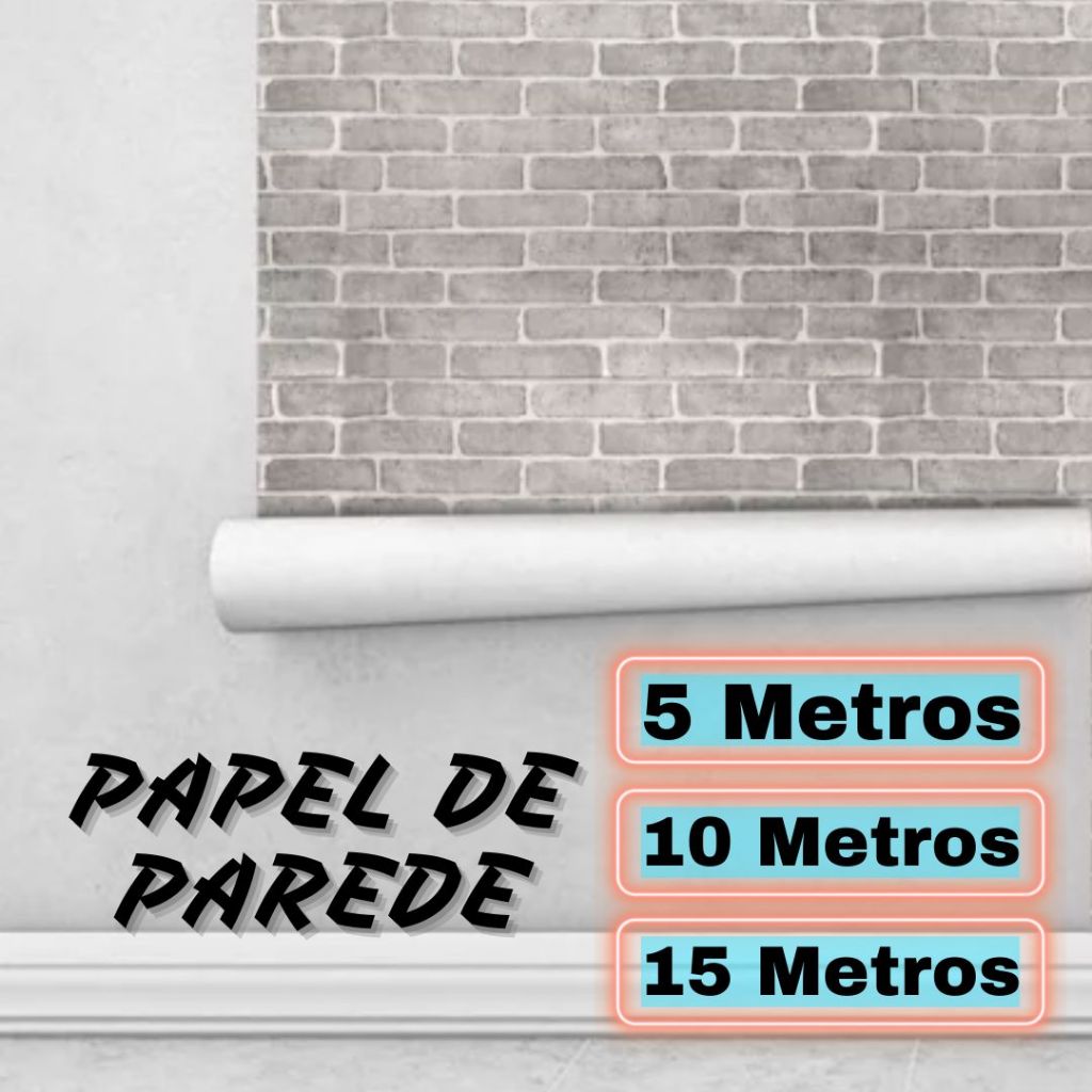 Papel de Parede 3d Adesivo Decorativo 5 Metros 10 Metros Autocolante Para Sala Multiuso Tijolinho Cinza Tijolinho 3D  Para Quarto Autoadesivo Papel de Parede Adesivo para Sala Decorativo Sala