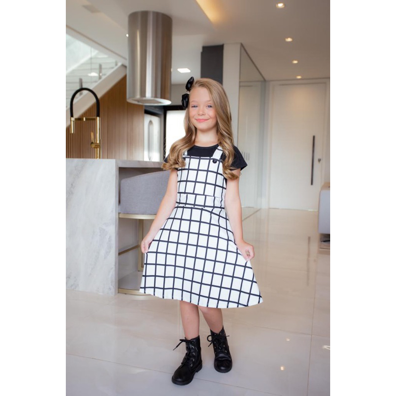 Jardineira Salopete Infanto Juvenil Malha Suplex Premium Moda blogueirinha Luxo