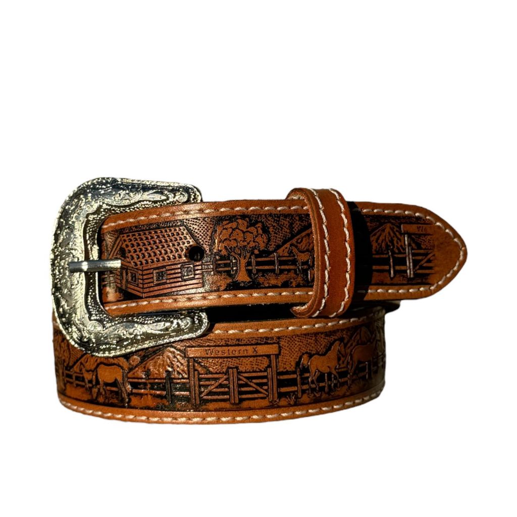 Cinto Country Infantil 100% Couro Legítimo Fazendinha em Oferta na Shopee