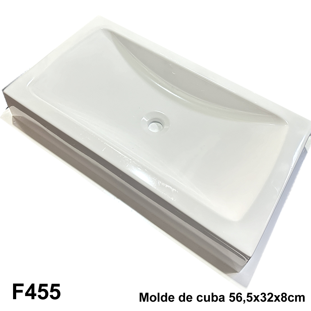 Molde para Fazer Cuba/Pia banheiro Grande 56,5x32x8cm ABS 2mm Forma para cuba 455