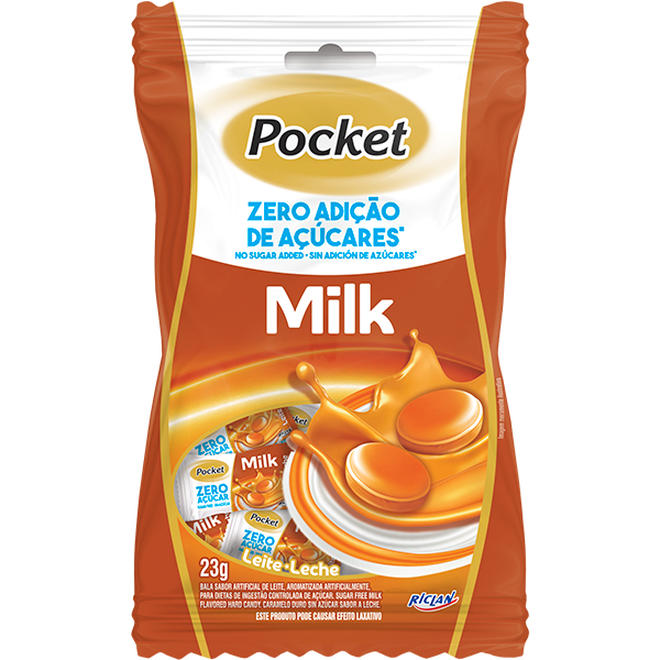 Bala Sabor Leite 23g Sem Açúcar Pocket em Oferta na Shopee