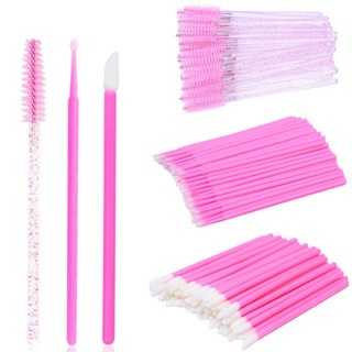 Kit - 300 Escovinhas + 300 Microbrush + 300 Aplicador de Batom Alongamento Extensão De Cilios