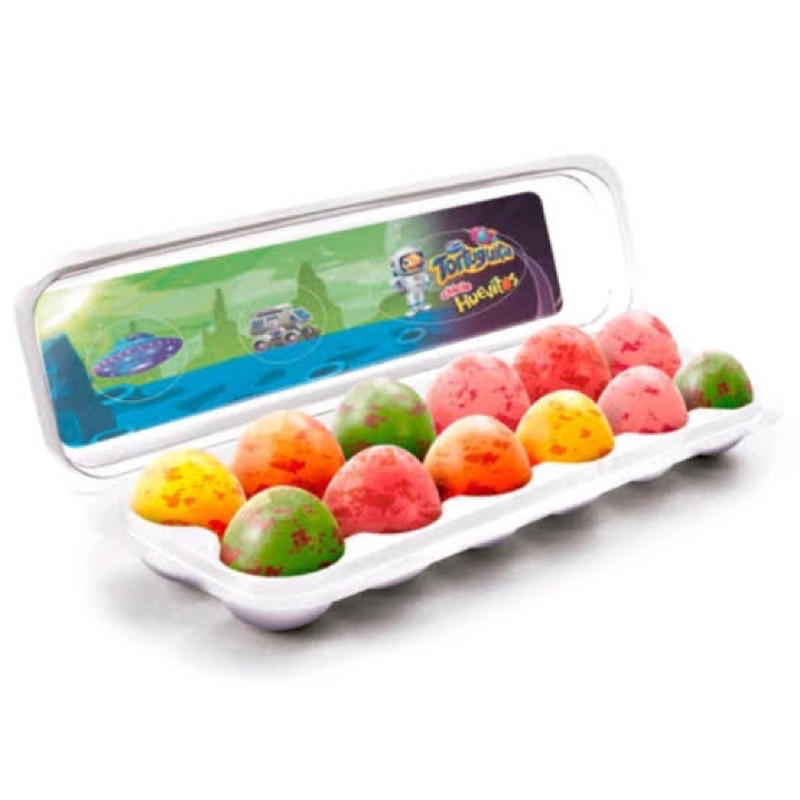 01 Cartela Chiclete Huevitos C/ 12 Mini Ovinhos - Com Figurinhas 25g Arcor