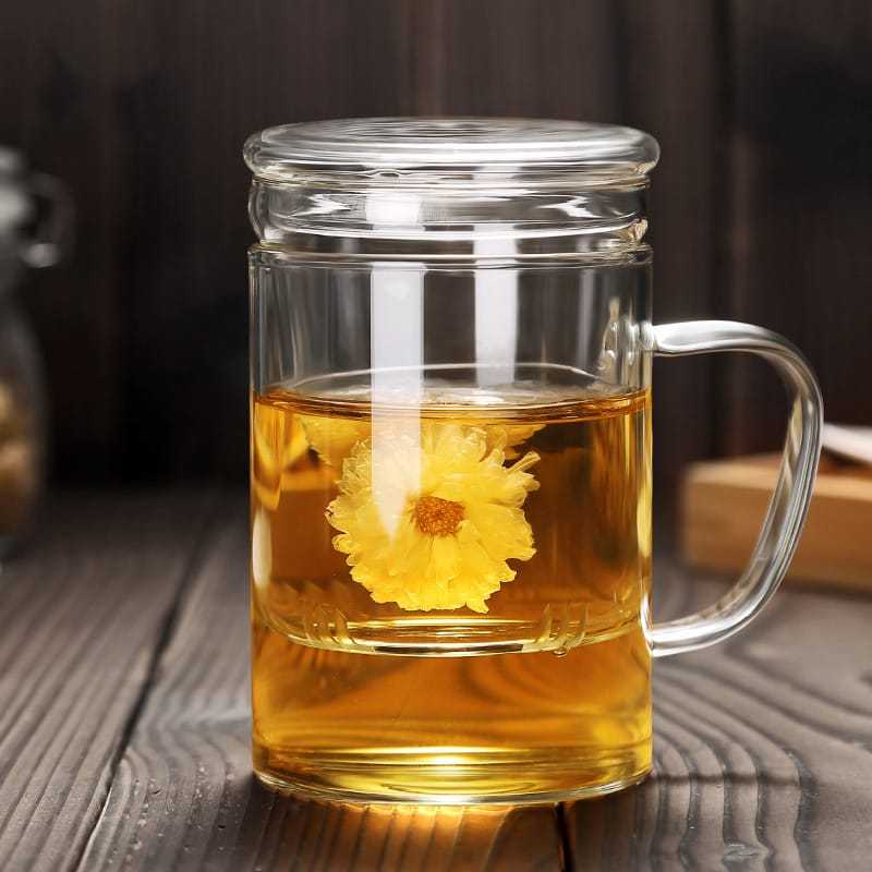 PROMOÇÃO Caneca Xícara Chá Com Infusor Vidro Borossilicato 450ml Detox — imagem 2 de 2