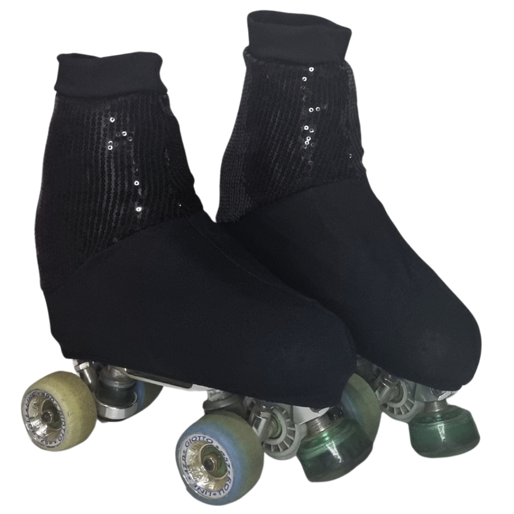 Polaina Cobre Botas para Patins marca Patina Fashion Paetê Preto