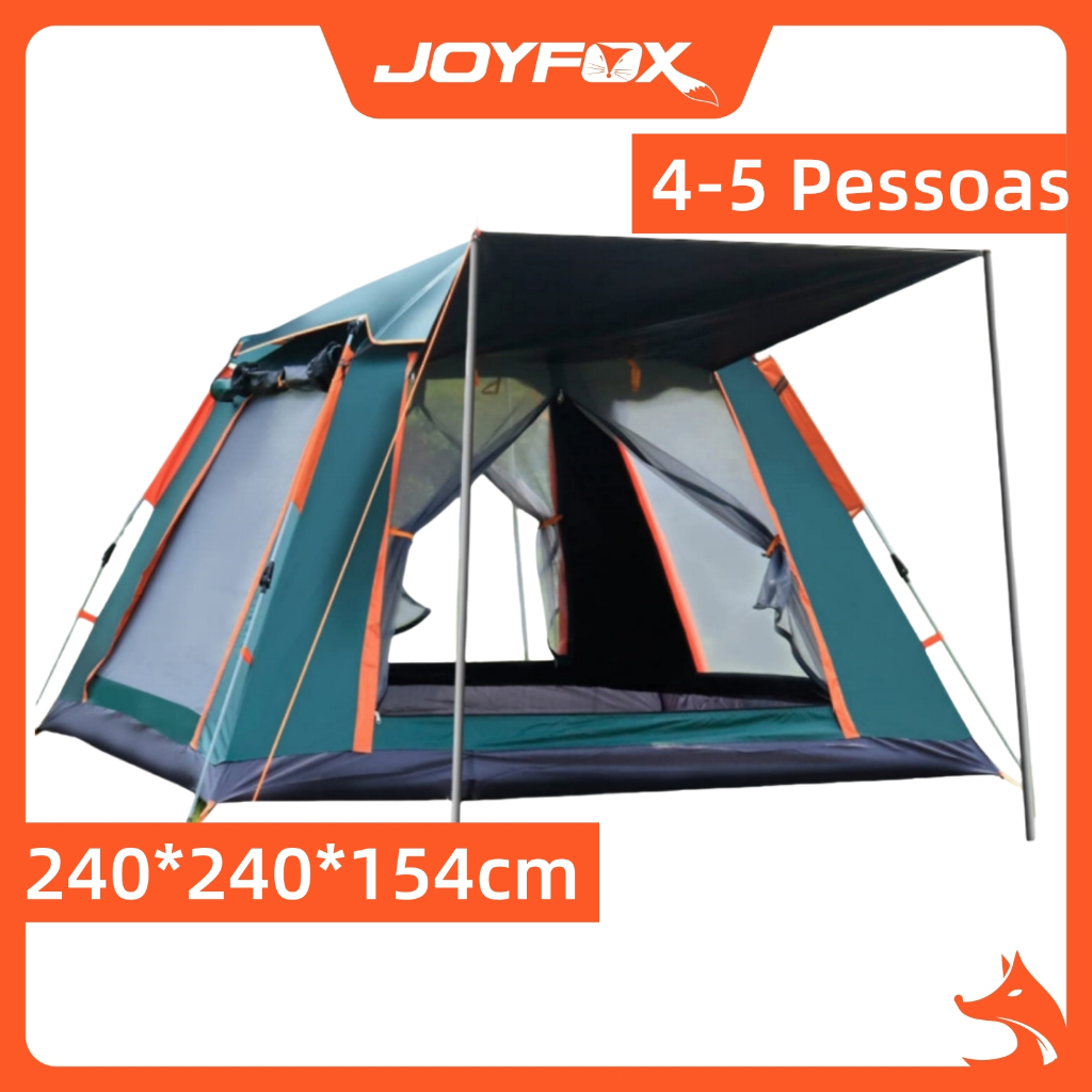 Barraca De Acampamento Automática Impermeável 4/5 Pessoas JOYFOX 240x240x154cm - Sports & Outdoors