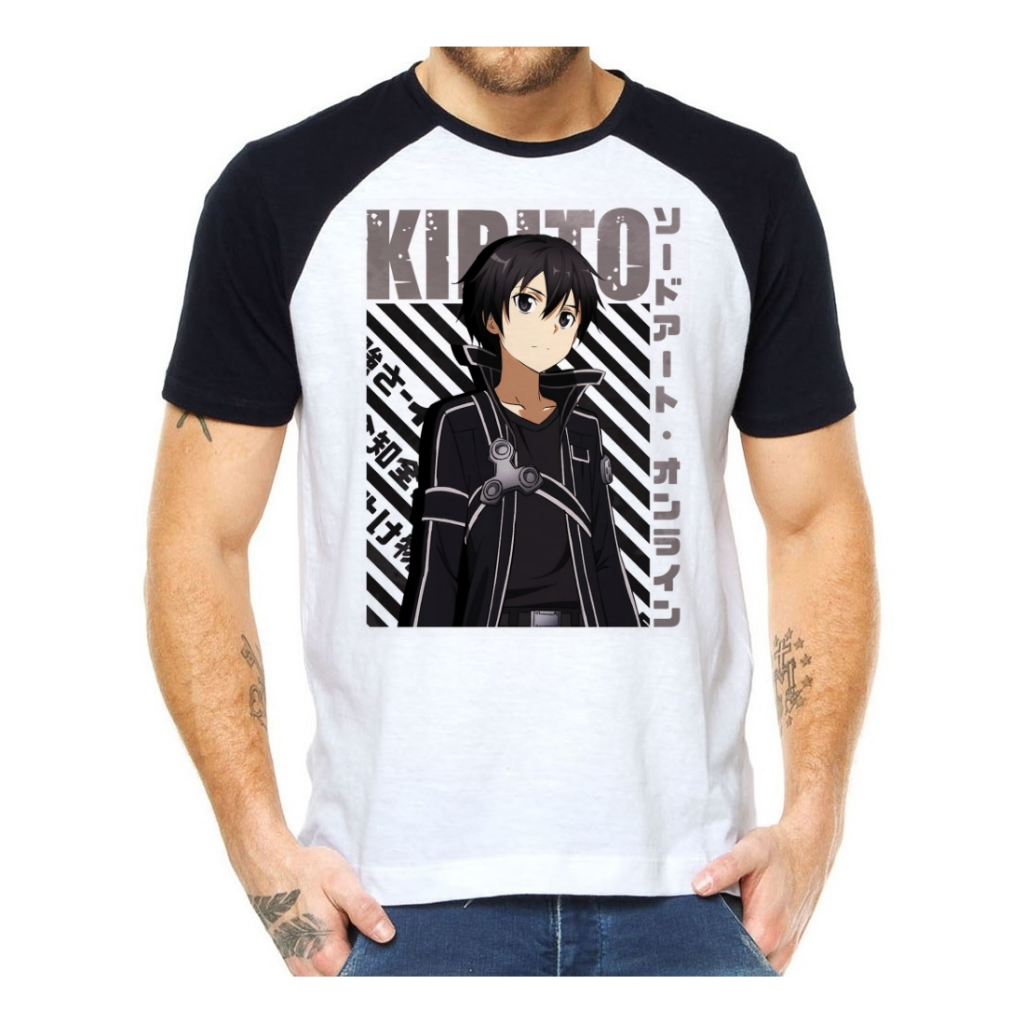 Camiseta Camisa Sword Art Online Sao Kirito Asuna Animes