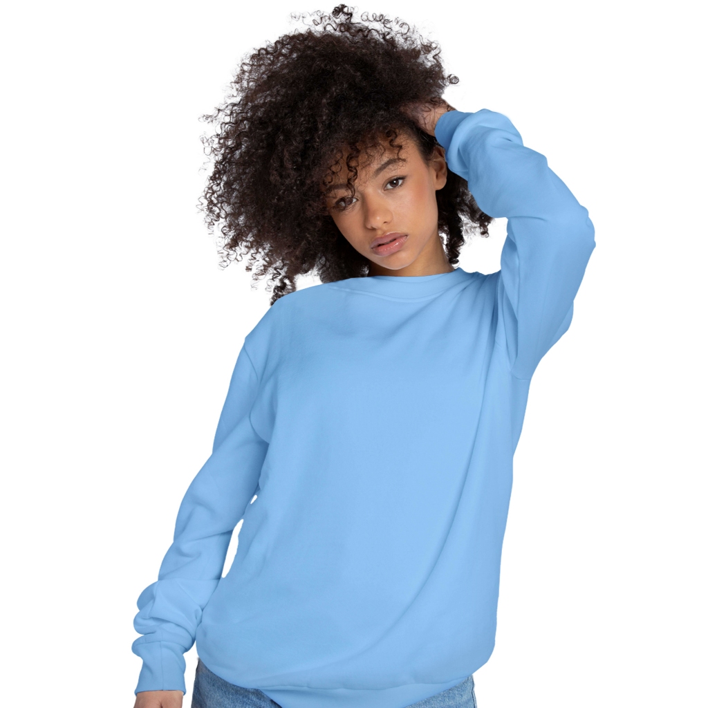 Moletom Sem Capuz Gola Redonda Liso Blusa Frio Casaco Feminino