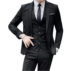 Terno Slim de Luxo Masculino Kit Completo - Blazer + Calça + Colete - Envio imediato