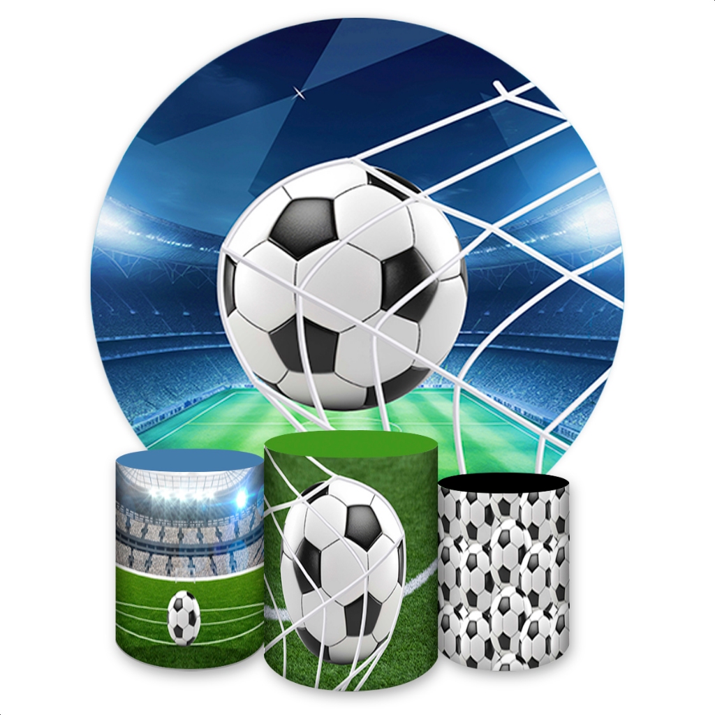Kit Capa Painel + Trio Capas de Cilindros Sublimado Vários Temas Futebol