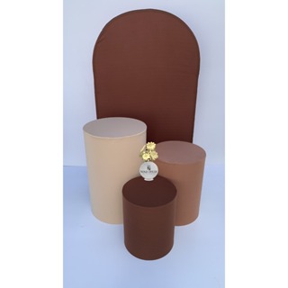 TRIO CAPAS PARA MESAS CILINDROS VESTE FÁCIL - 3 TONS TERROSOS em Oferta na Shopee