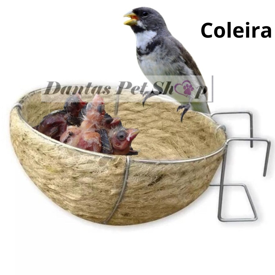 Ninho Juta Para Coleira Pintassilgo Pássaros  Tam. 6,5 x 3,5 Promoção