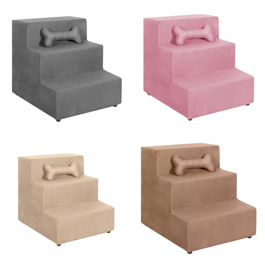 Escada Escadinha Rampa para Pet 3 Degraus - Gato e Cachorro