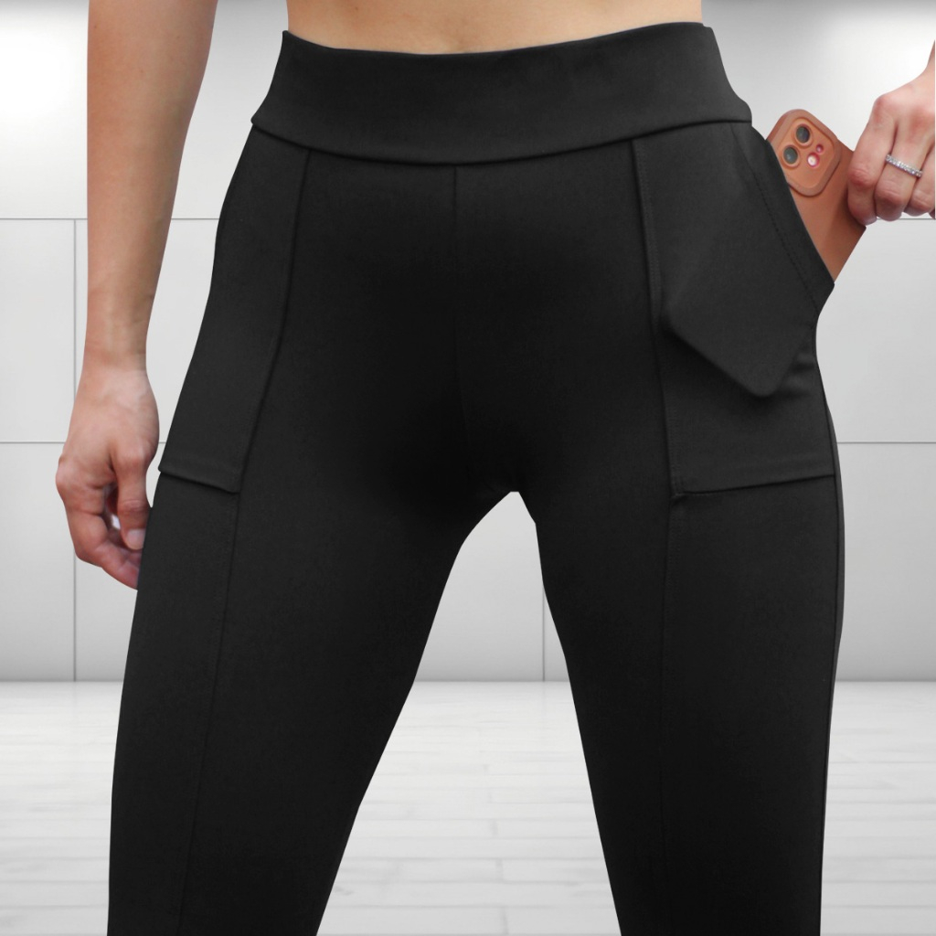 Calça Legging Montaria Selene Poliamida C/ Lycra Grossa Leg Feminina Dia a Dia Casual Social Esporte Com Bolso Frontal em Oferta na Shopee