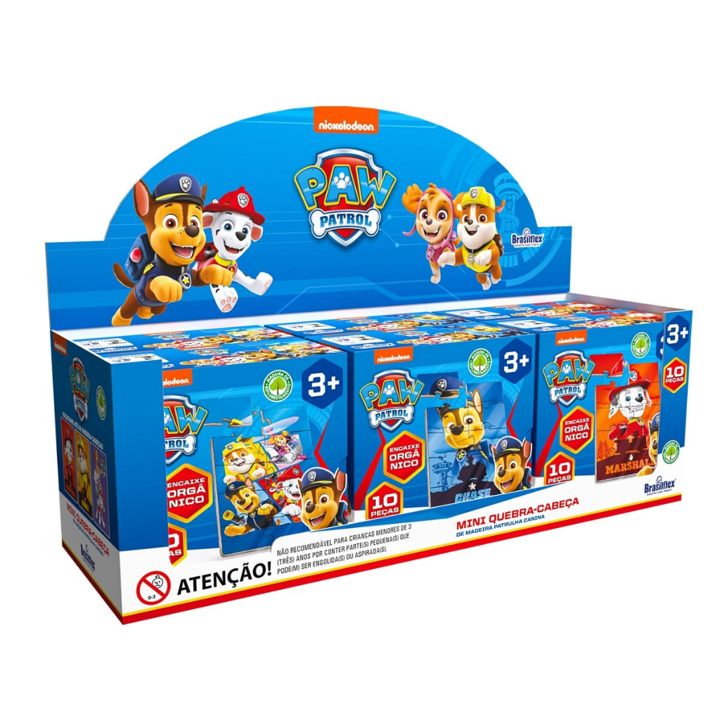 Kit 6 Mini Quebra-Cabeça Patrulha Canina 10 Peças Cada Paw Patrol Pais e Filhos 811078