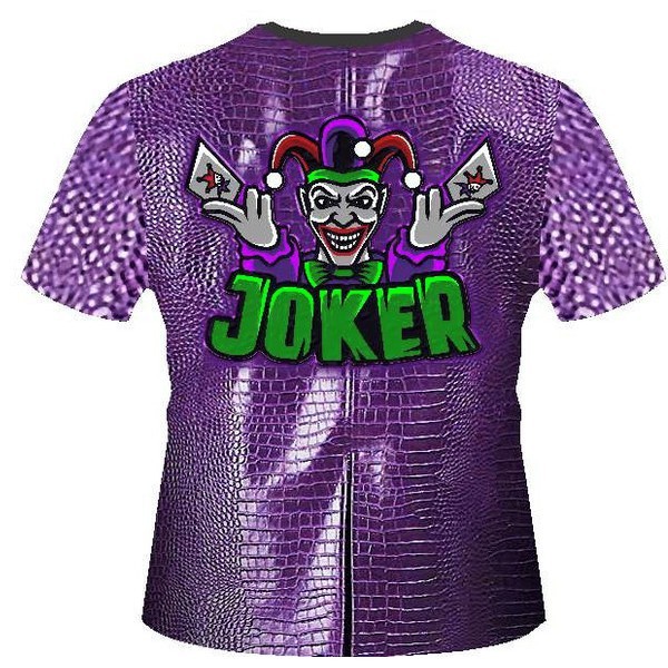 Camiseta masculina Joker Coringa traje cosplay de heroi uniforme 3d infantil e adulto — imagem 2 de 2
