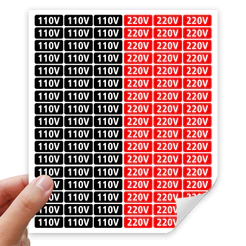 Kit 100 Etiquetas Adesivas de Identificação de Tomada Aparelhos Elétricos Energia Força 110V e 220V plugue