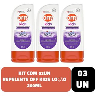 Kit com 03un Repelente Off Kids Loção 200ml em Oferta na Shopee