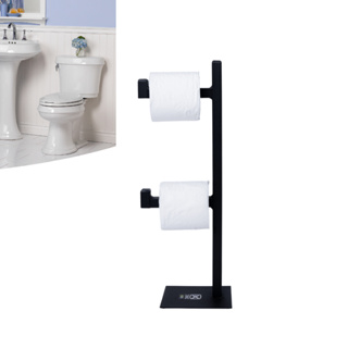 Porta Papel Higiênico Duplo De Chão Preto Com Reserva Ibox em Oferta na Shopee