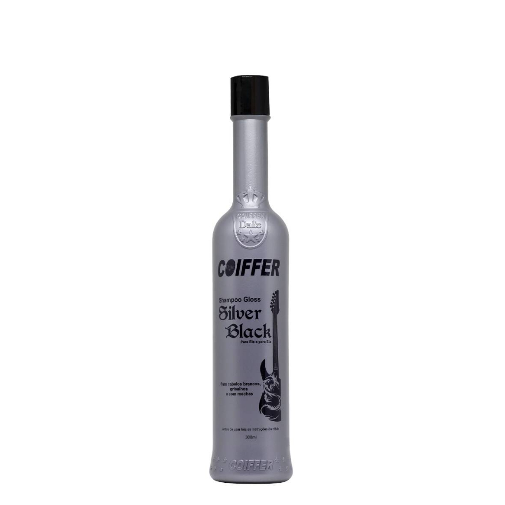 Shampoo Totalizante para cabelos brancos, grisalhos e pretos Silver Black Coiffer 300ml