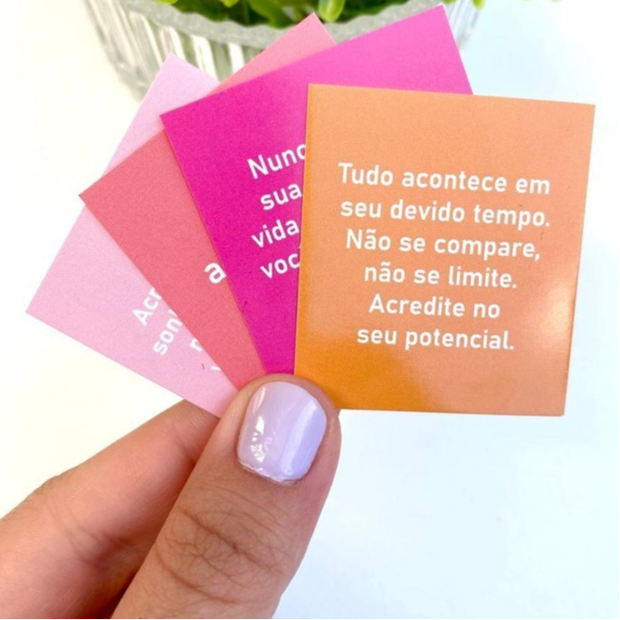 Mini Tag cartão Agradecimento Frases Motivacionais Cores Vivas Pronta Entrega 4x5cm