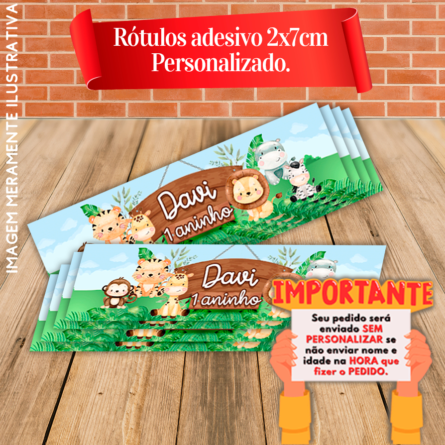 30 Minis Rótulo adesivo Retangular 2x7cm Vários temas