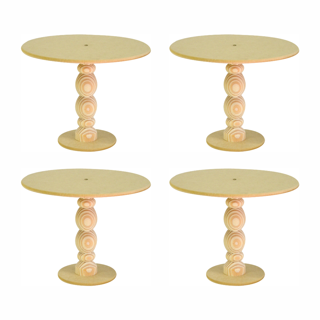 Kit Festa 4 Boleiras Médias Torneadas Decoração Evento Mesa De Doce em Oferta na Shopee