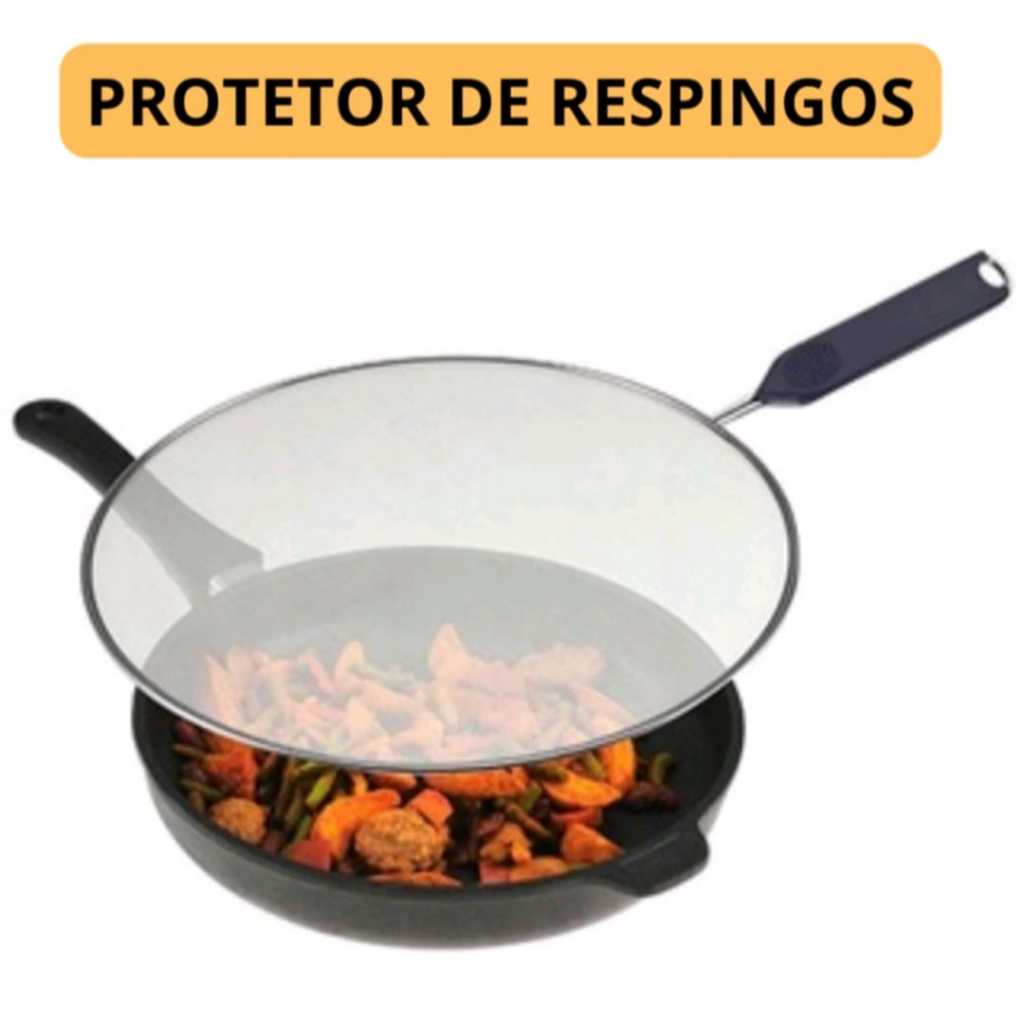 Tela Protetora Tampa Anti Respingo Para Frigideira Aço Inox 25cm