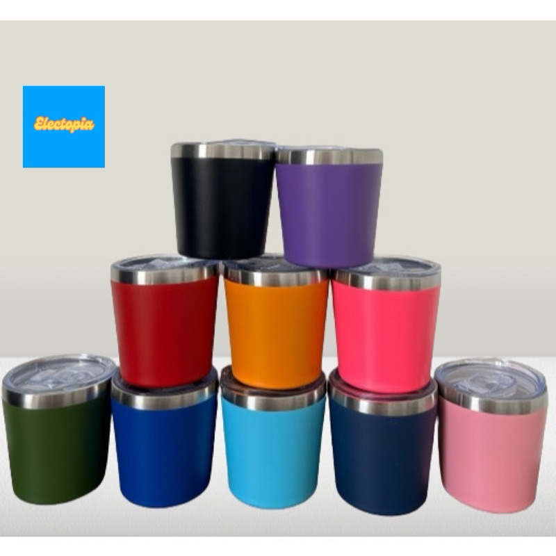 Kit 8 Copo Térmico Caneca Aço Inox com tampa para Bedida Quente Frio Cerveja Café 260ml