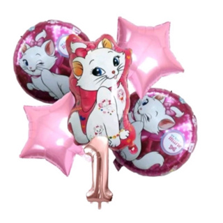kit 6 Balão Metalizado Gata Gatinha Marie/Estrela/Redondo em Oferta na Shopee