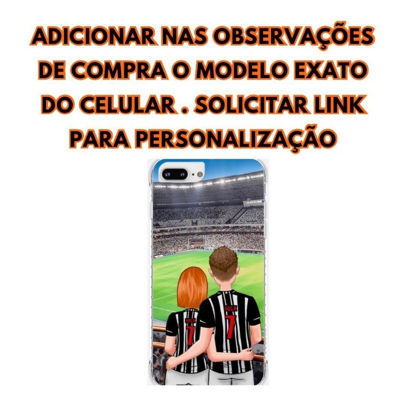 Capa capinha de celular personalizada Atlético MG Casal de Torcedores variedades de Android e iPhone